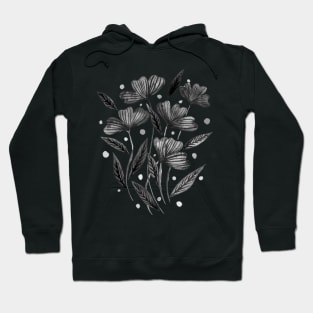 Cute florals - black and white Hoodie